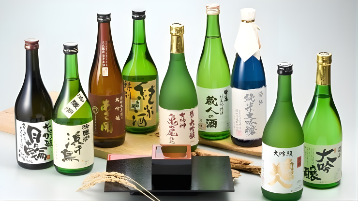 Các loại rượu Nhật phổ biến như sake, rượu mơ và whisky
