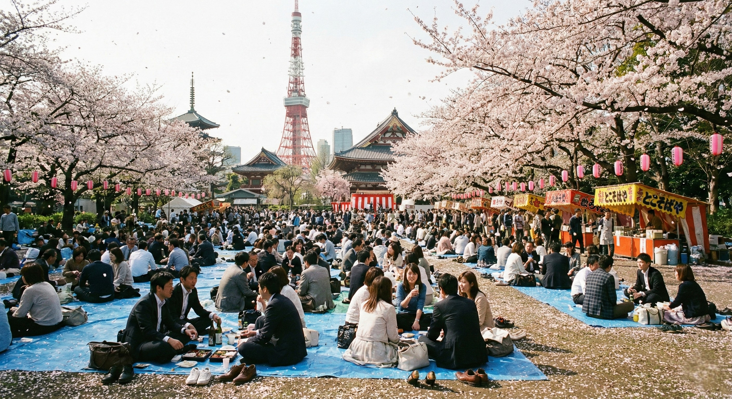 Lễ hội Nhật Bản Hanami ngắm hoa anh đào mùa xuân tại Tokyo