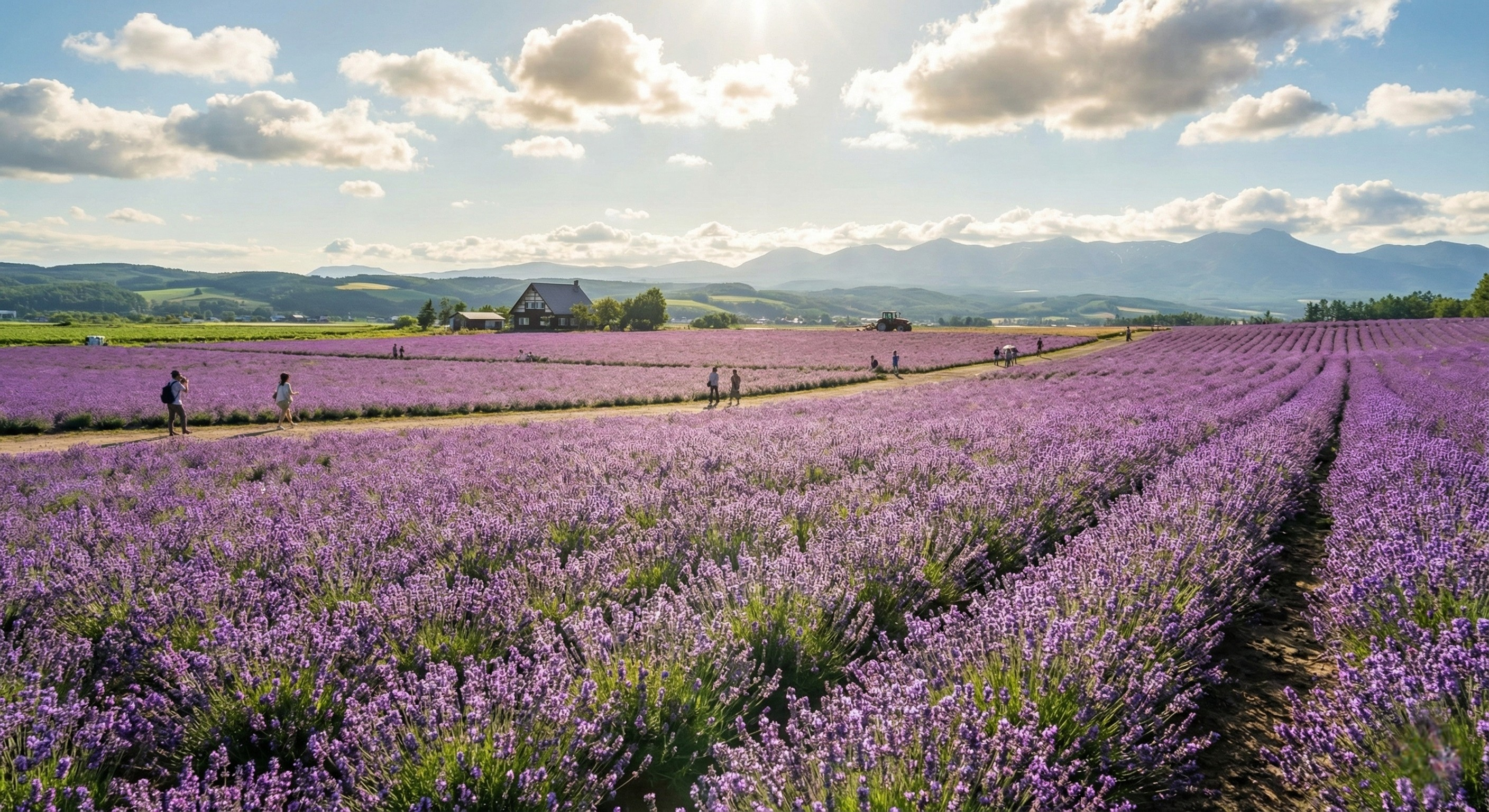 Mùa hoa oải hương nở ở Hokkaido vào mùa hè