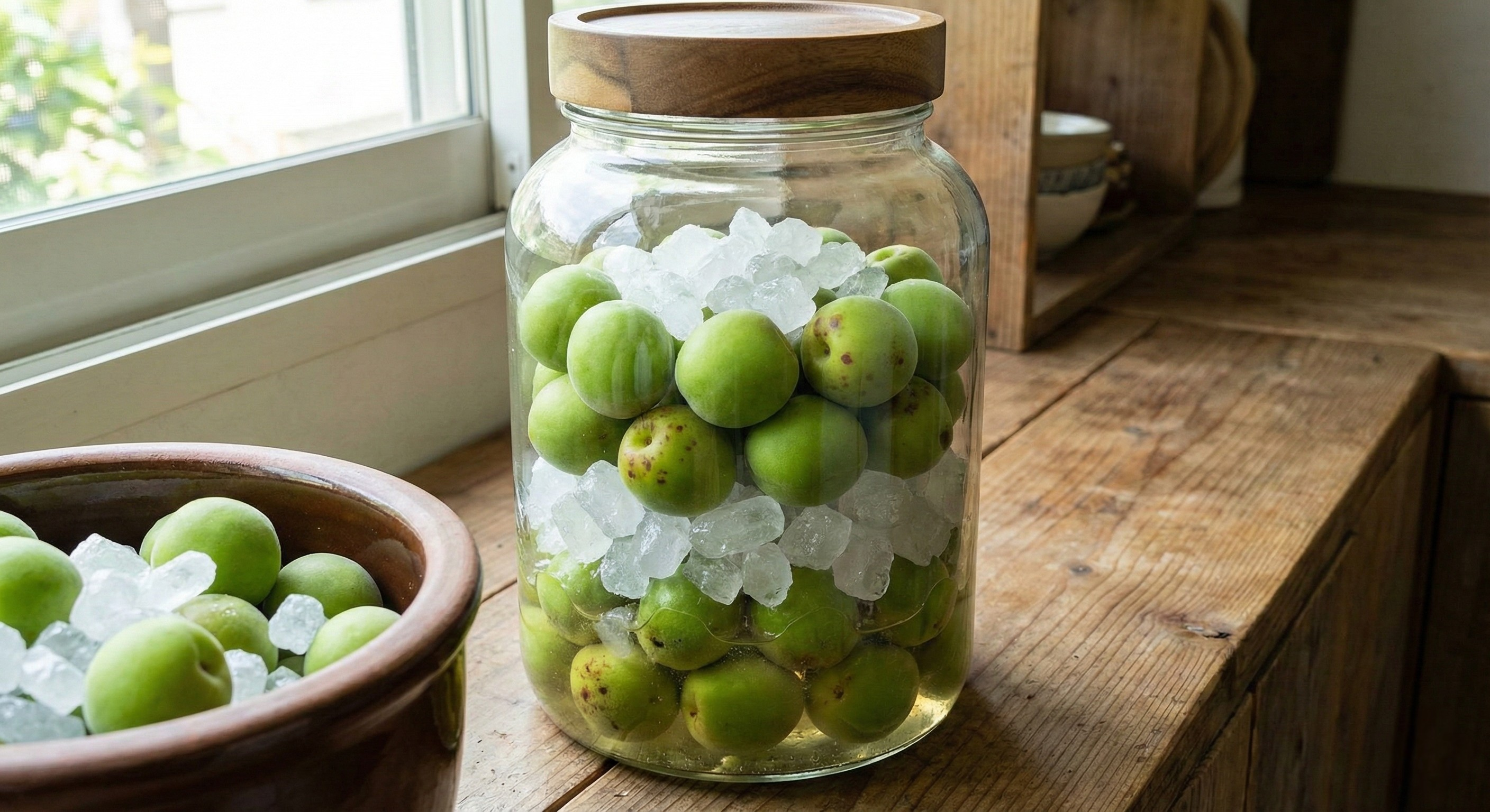 Quy trình ngâm ủ rượu mơ Nhật Bản truyền thống.